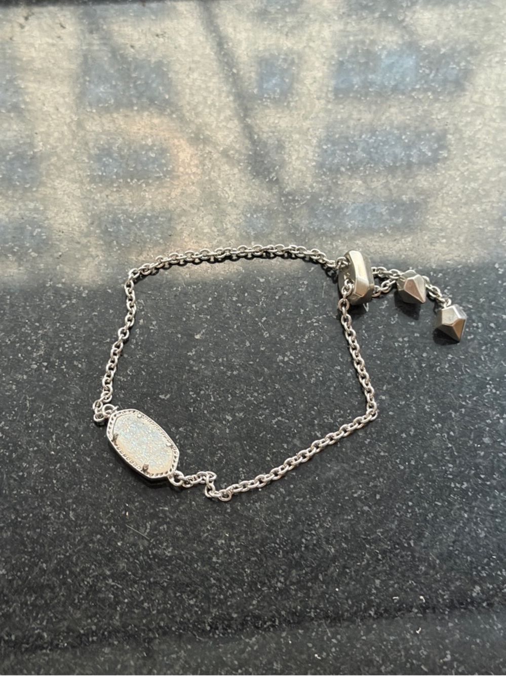 Kendra Scott Silver Sparkly White Gemstone Bracelet - Picture 2 of 4